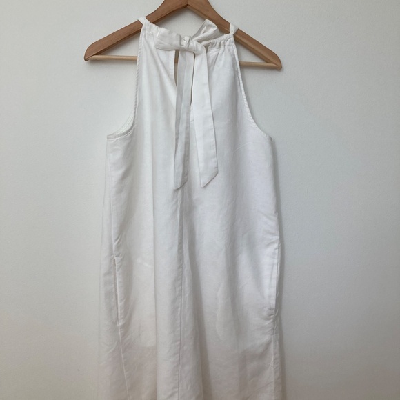 White linen/cotton halter dress - Picture 2 of 4